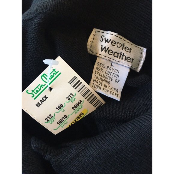 Sweater Weather Polo Sweater Black Beaded Christmas Toy Soldier L NWT May Fit M - Picture 6 of 7